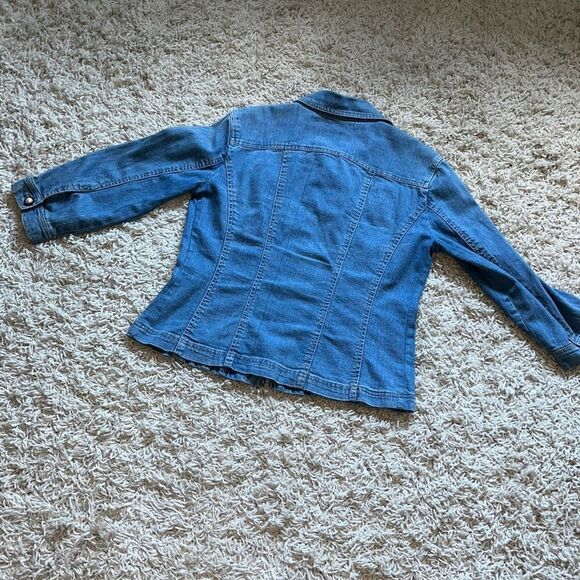 Vintage jean Jacket by Live A Little, Womens Size Medium, Pearl and Brass Button - Picture 10 of 16
